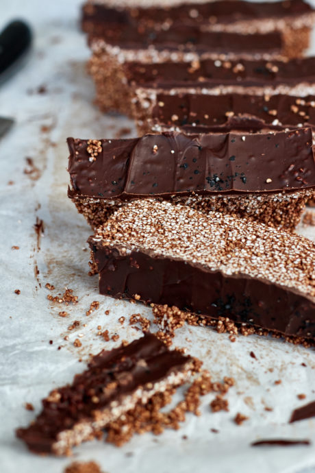 barrette di cioccolato e amaranto