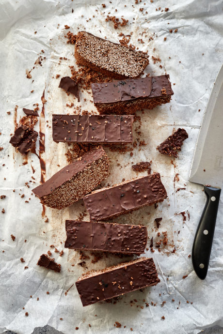 barrette di cioccolato e amaranto